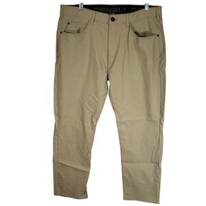 Denali Mens Khaki Tan Performance Stretch Hiking Pants 36x30 Nylon Spandex